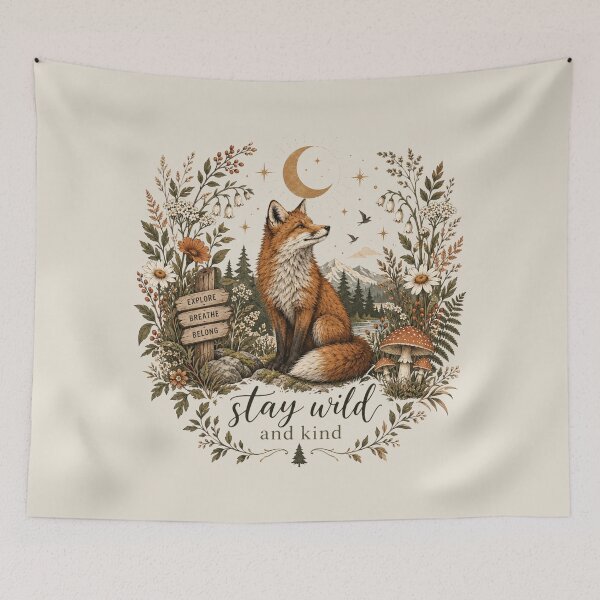 Item preview, Wild & Kind Fox Shirt, Vintage Forest Animal Tee, Cottagecore Nature Gift, Botanical Wildlife Design designed and sold by Cchotlan.