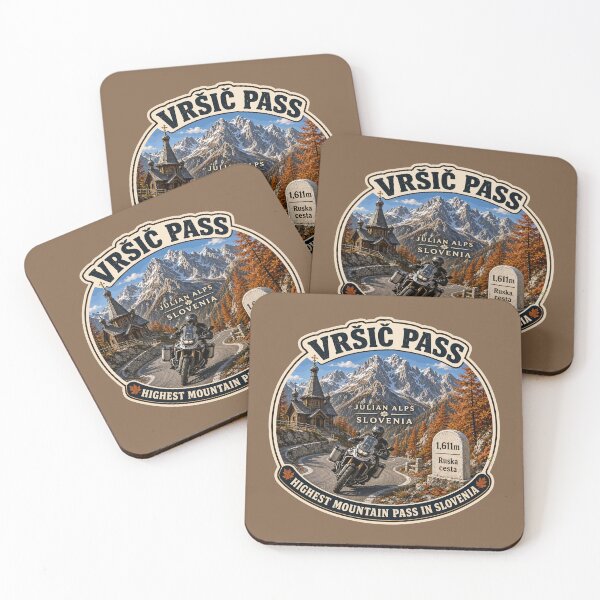 Item preview, Vrsic Pass Slovenia Vršič Pass Slovenia Motorcycle Sticker TShirt 05 designed and sold by OuterShellUK.