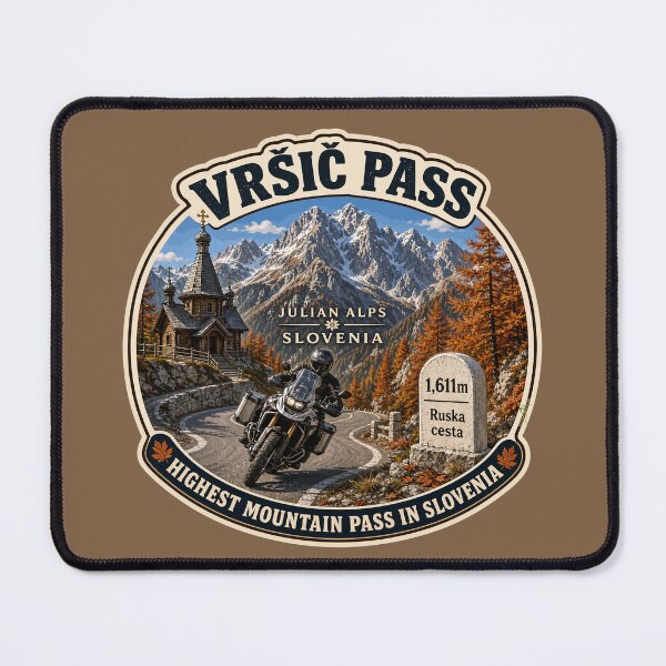 Item preview, Vrsic Pass Slovenia Vršič Pass Slovenia Motorcycle Sticker TShirt 05 designed and sold by OuterShellUK.