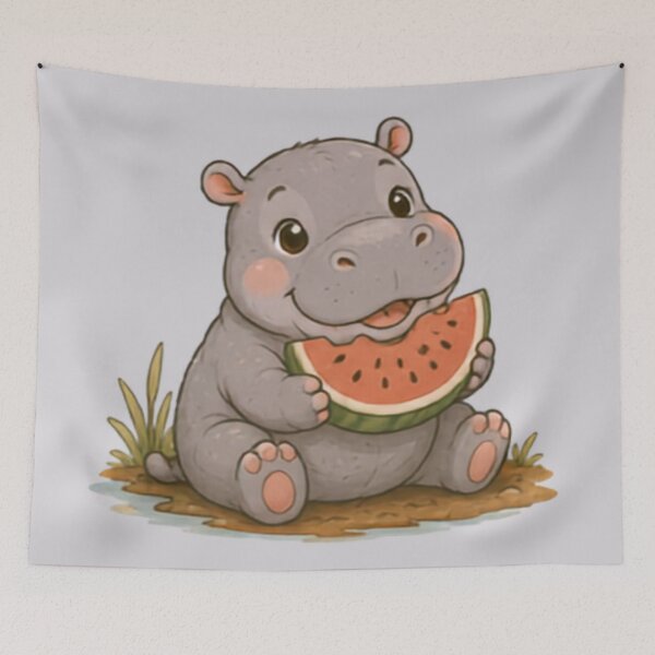 Item preview, Watermelon Cutie Hippo designed and sold by MellowMunchkins.