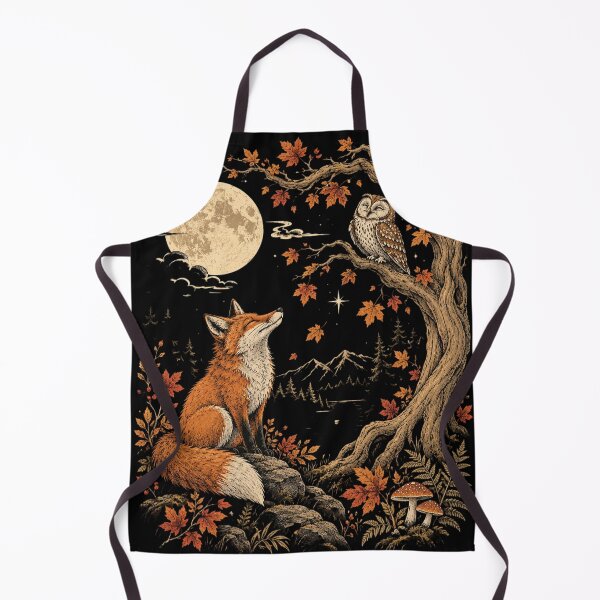 Item preview, Autumn Fox & Owl Shirt, Woodland Moonlight Animal Tee, Vintage Forest Nature Gift, Cottagecore Wildlife Art designed and sold by Cchotlan.