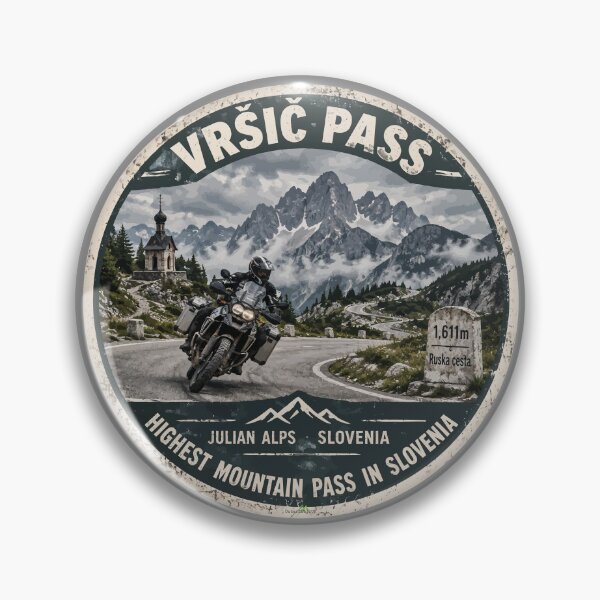 Item preview, Vrsic Pass Eslovenia Vršič Pass Eslovenia Camiseta con pegatina de motocicleta 06 designed and sold by OuterShellUK.