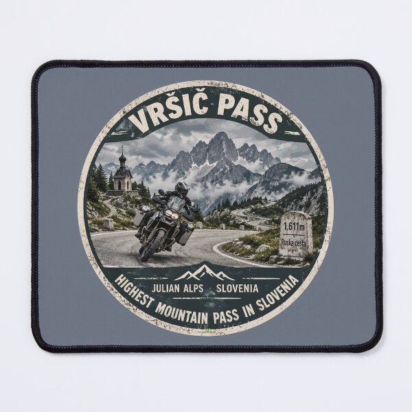 Item preview, Vrsic Pass Slovenia Vršič Pass Slovenia Motorcycle Sticker TShirt 06 designed and sold by OuterShellUK.