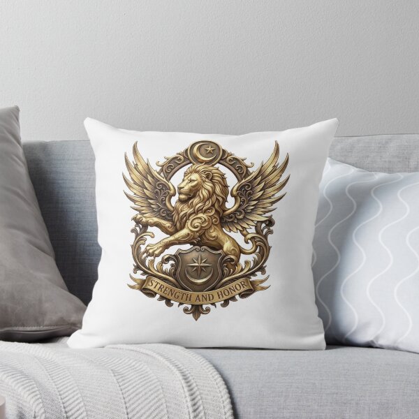 Item preview, Strength and Honor Winged Lion Gold Emblem designed and sold by NikmaArt.