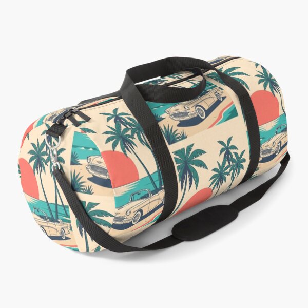 Item preview, Vintage Light-Colored Classic Car by the Sea – Retro Coastal Beach Design designed and sold by Sea Gem.