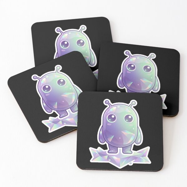 Item preview, Cute Crystal Holographic Alien Iridescent Sticker Design designed and sold by @SHINTOSARTSTORE.