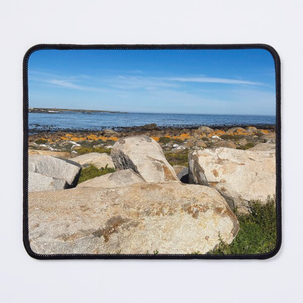 Item preview, Tranquil Ocean Bay View with Massive Rocks on a Sunny Day designed and sold by Faith Based Decor & Art &Gifts.