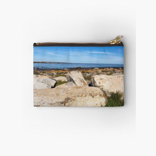 Item preview, Tranquil Ocean Bay View with Massive Rocks on a Sunny Day designed and sold by Faith Based Decor & Art &Gifts.