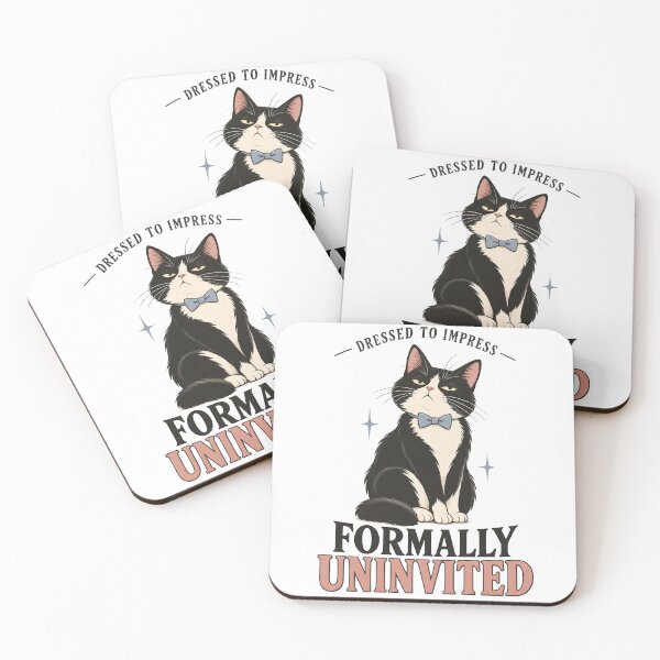 Item preview, Formally Uninvited Funny Tuxedo Cat designed and sold by AhmedAlbb.