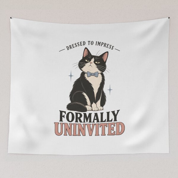 Item preview, Formally Uninvited Funny Tuxedo Cat designed and sold by AhmedAlbb.