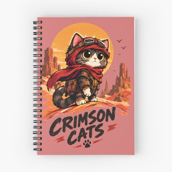Item preview, Crimson Cats - Kawaii Adventure Cat Explorer Cute Chibi Desert Warrior Sticker designed and sold by Retro Whiskers.