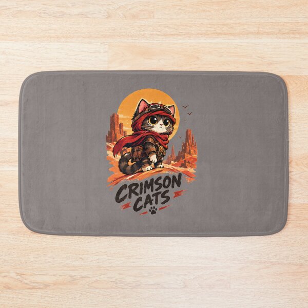 Item preview, Crimson Cats - Kawaii Adventure Cat Explorer Cute Chibi Desert Warrior Sticker designed and sold by Retro Whiskers.