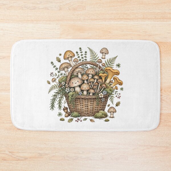 Item preview, Cute Cottagecore Mushroom Foraging Basket - Kawaii Forest Fungi Aesthetic designed and sold by StyxIND.