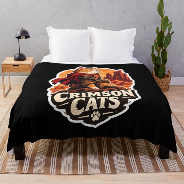 Item preview, Crimson Cats - Retro Vintage Sunset Cat Warrior Distressed 70s Style Desert Poster designed and sold by Retro Whiskers.