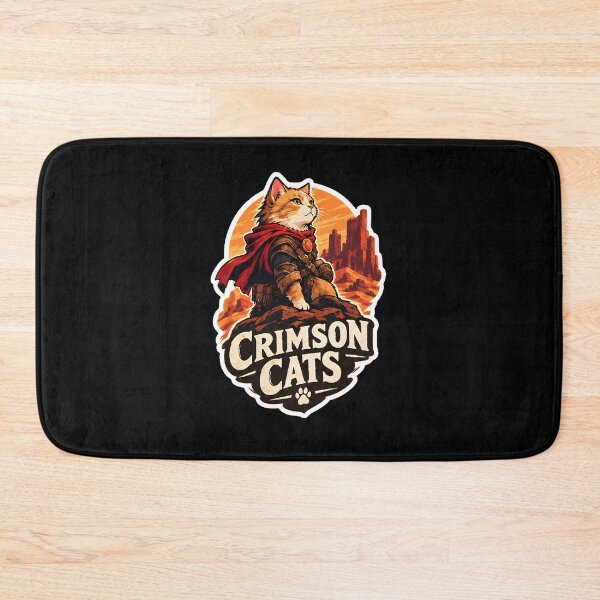 Item preview, Crimson Cats - Retro Vintage Sunset Cat Warrior Distressed 70s Style Desert Poster designed and sold by Retro Whiskers.