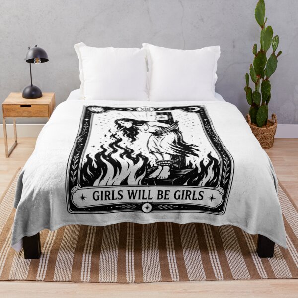 Item preview, Girls Will Be Girls Gothic Witch Tarot Card Dark Feminist Graphic designed and sold by DianaVape.