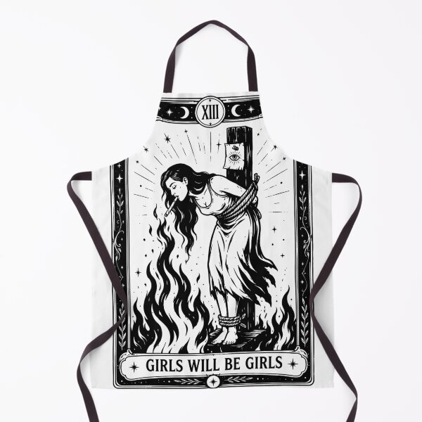 Item preview, Girls Will Be Girls Gothic Witch Tarot Card Dark Feminist Graphic designed and sold by DianaVape.