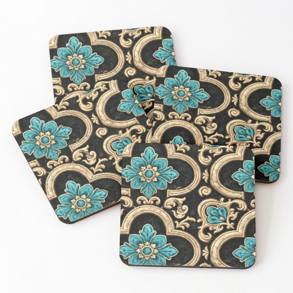 Item preview, Ornate Floral Pattern With Turquoise designed and sold by JaimeLikes.