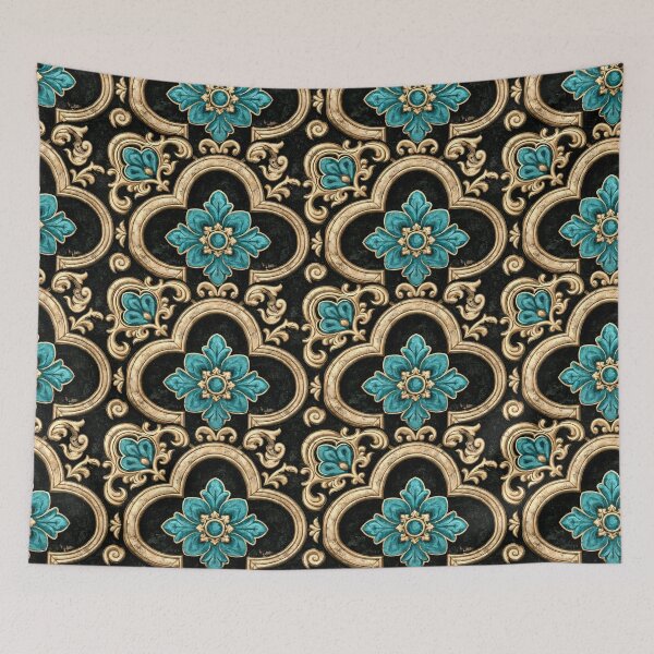 Item preview, Ornate Floral Pattern With Turquoise designed and sold by JaimeLikes.