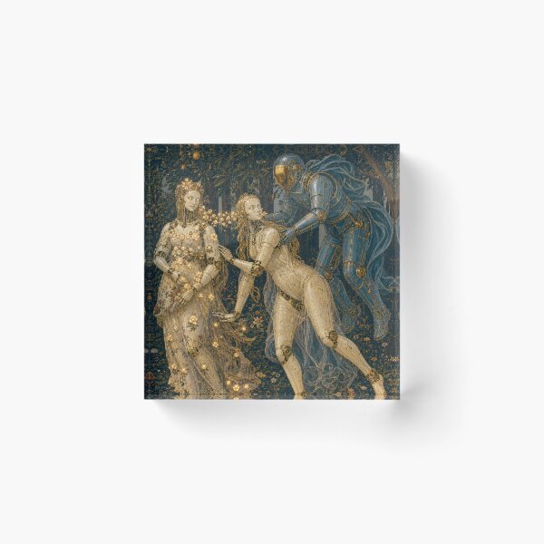 Item preview, Zephyr and Flora Cyber Renaissance Art Print designed and sold by DMarquiseArt.