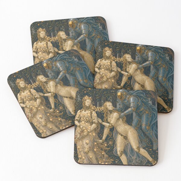 Item preview, Zephyr and Flora Cyber Renaissance Art Print designed and sold by DMarquiseArt.