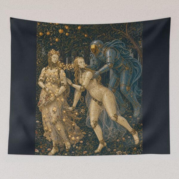 Item preview, Zephyr and Flora Cyber Renaissance Art Print designed and sold by DMarquiseArt.