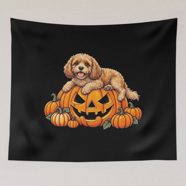 Item preview,  Cavapoo Pumpkin Halloween Shirt, Cute Ghost Dog Pumpkin Tee designed and sold by Anime  ⭐⭐⭐⭐⭐.