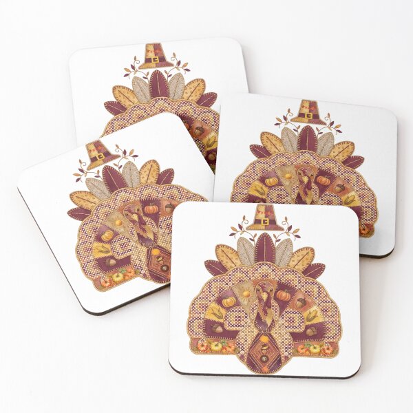 Item preview, Thanksgiving turkey cross stitch design, folk art, autumn embroidery designed and sold by VibranPalette.