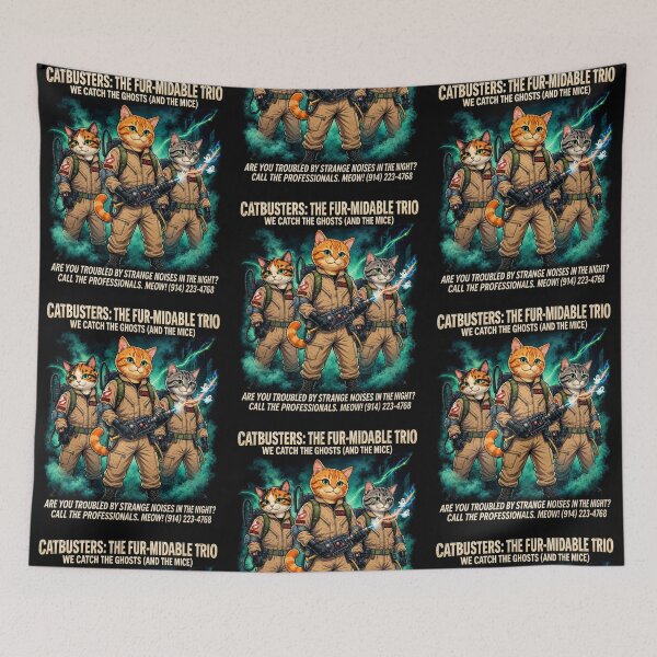 Item preview, Catbusters The Fur-midable Trio Cute Funny Cat Ghostbusters Parody designed and sold by Mindworx21.