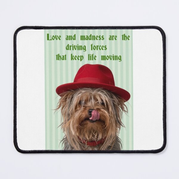 Item preview, Mlem of Madness: Philosophical Yorkie in a Red Fedora designed and sold by Psychological Art.