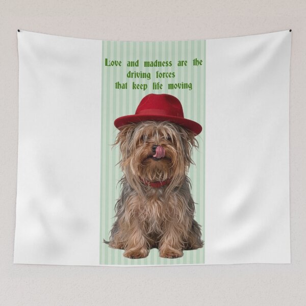 Item preview, Mlem of Madness: Philosophical Yorkie in a Red Fedora designed and sold by Psychological Art.