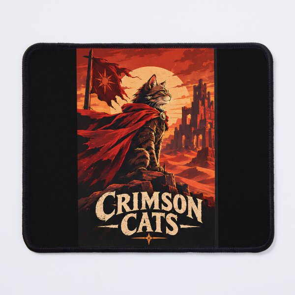 Item preview, Crimson Cats - Cat Warrior Badge Sticker Fantasy Armor Emblem Vinyl Decal Tags: designed and sold by Retro Whiskers.