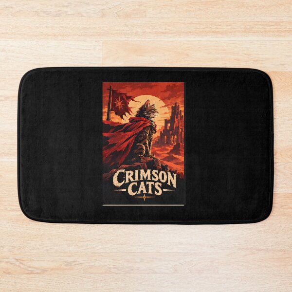 Item preview, Crimson Cats - Cat Warrior Badge Sticker Fantasy Armor Emblem Vinyl Decal Tags: designed and sold by Retro Whiskers.
