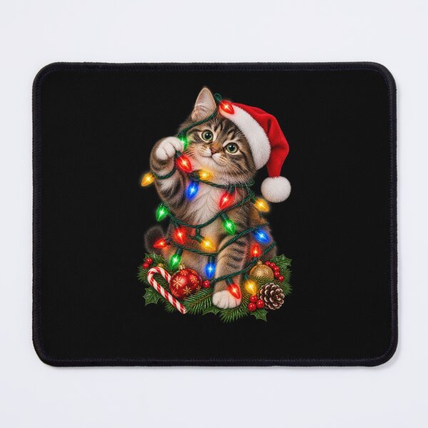 Item preview, Cat in Christmas Lights designed and sold by RockitBaby.