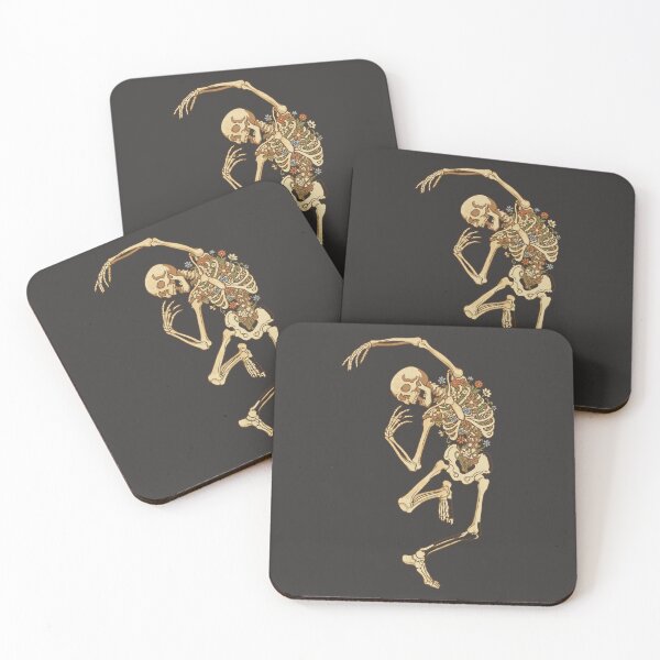 Item preview, Skeleton dancing with vintage cottagecore flowers - Dark Colors Edition designed and sold by Shyla Marsare.