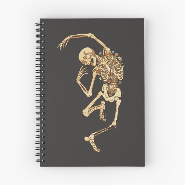 Item preview, Skeleton dancing with vintage cottagecore flowers - Dark Colors Edition designed and sold by Shyla Marsare.