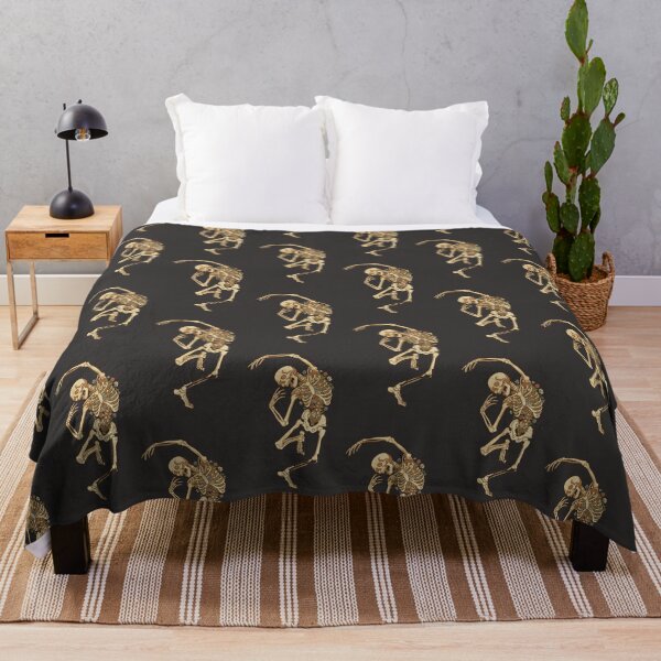 Item preview, Skeleton dancing with vintage cottagecore flowers - Dark Colors Edition designed and sold by Shyla Marsare.