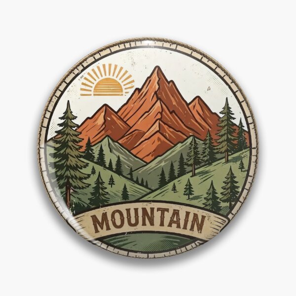 Item preview, Retro mountain with trees designed and sold by Xeneros.