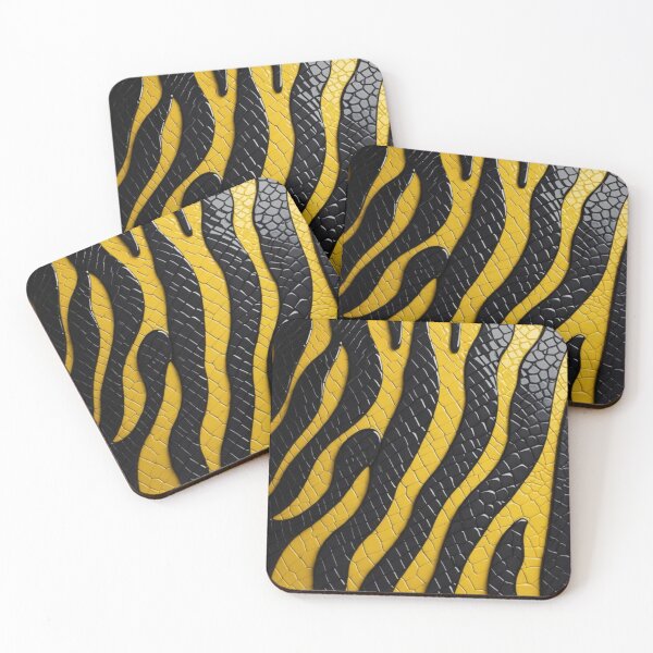Item preview, 3D Black & Yellow Tiger Stripe Textured Mosaic Snake Print Phone Case designed and sold by Williams Anderson.