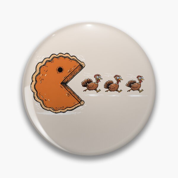Item preview, Pumpkin Pie Chasing Turkeys Funny Thanksgiving Retro Arcade Graphic designed and sold by DianaVape.