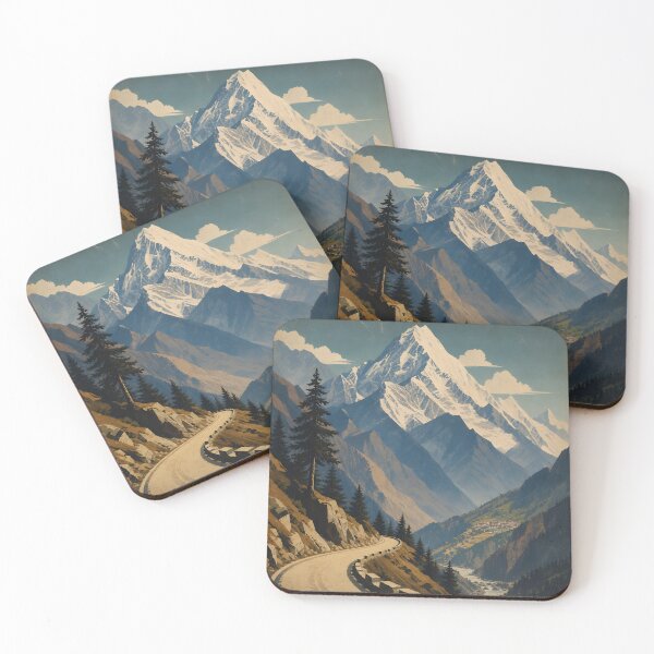 Item preview, Vintage Himalayan Mountain Travel Poster Art designed and sold by Glitchart66.