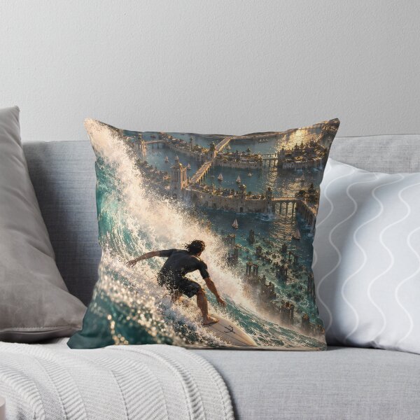 Item preview, Atlantis Surfer: Golden Hour Over the Lost City designed and sold by Extravanganzza.