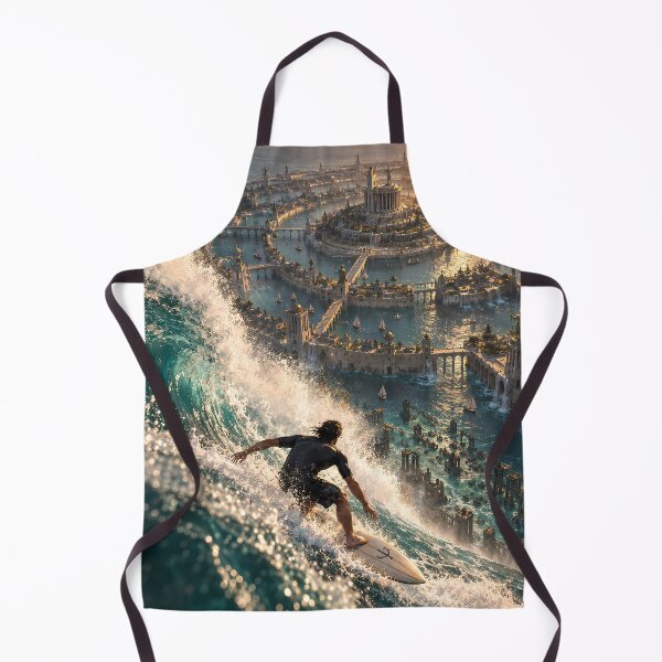 Item preview, Atlantis Surfer: Golden Hour Over the Lost City designed and sold by Extravanganzza.