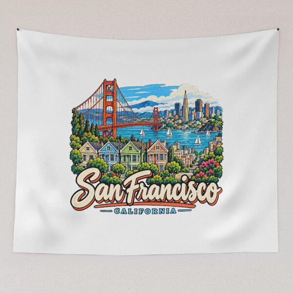 Item preview, Hand Drawn San Francisco California Travel Souvenir Landmark Gift designed and sold by MichaeIRellov.