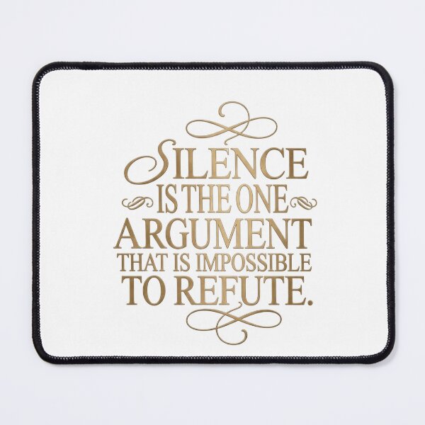 Item preview, Silence Is The One Argument Philosophical Quote Typography designed and sold by NikmaArt.