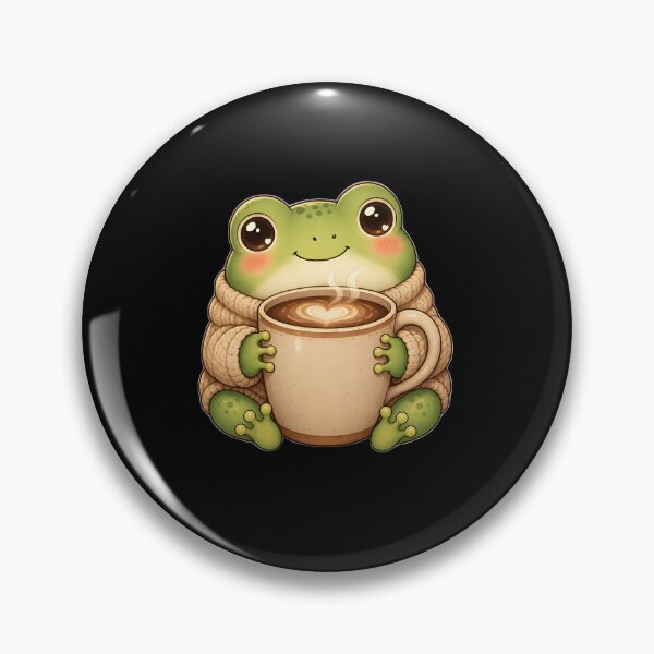 Item preview, Cute Frog Coffee Lover Kawaii Illustration designed and sold by Glitchart66.