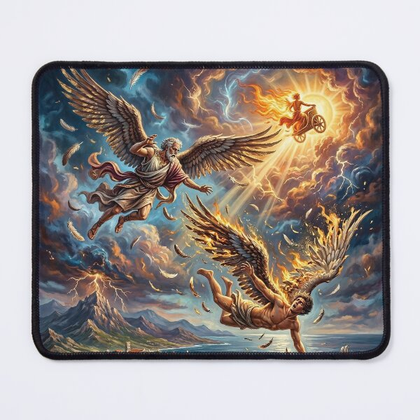 Item preview, The Fall of Icarus - Classical Mythology Fantasy Art designed and sold by Lucid Dream Pixel.