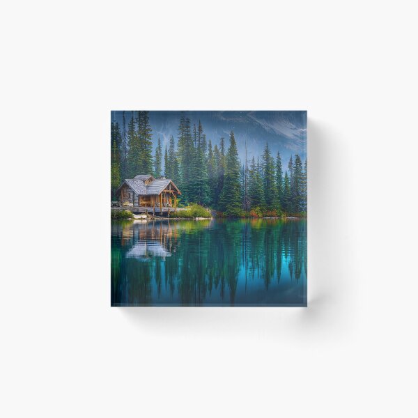 Item preview, Tranquil Cabin by Serene Lake in Nature's Embrace designed and sold by Artessie.