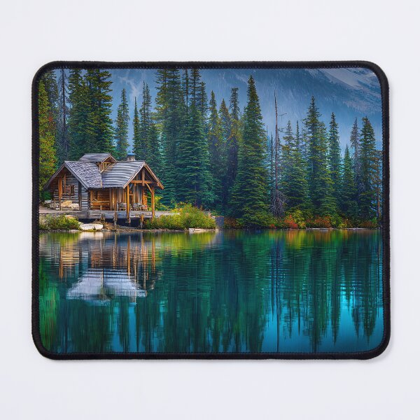 Item preview, Tranquil Cabin by Serene Lake in Nature's Embrace designed and sold by Artessie.