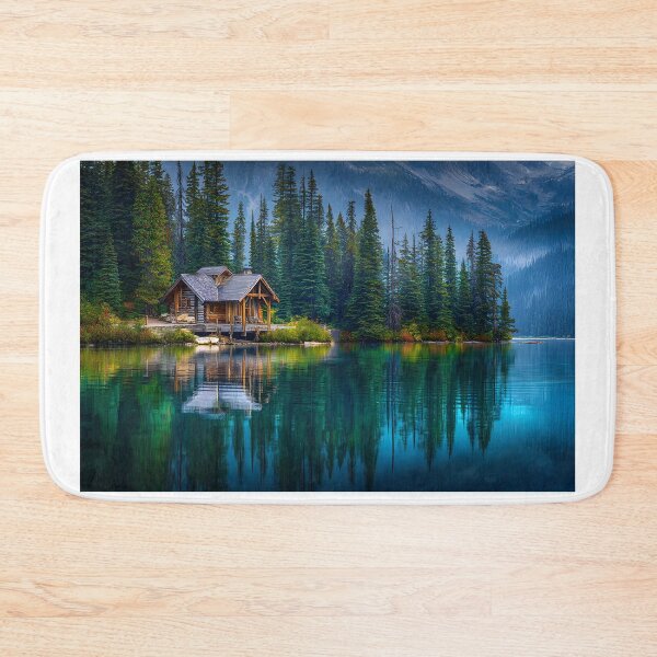 Item preview, Tranquil Cabin by Serene Lake in Nature's Embrace designed and sold by Artessie.